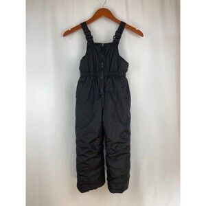 Pink Platinum Girl Sz 4 Snow Bib Pants Overalls Black Ski Winter Water Resistant